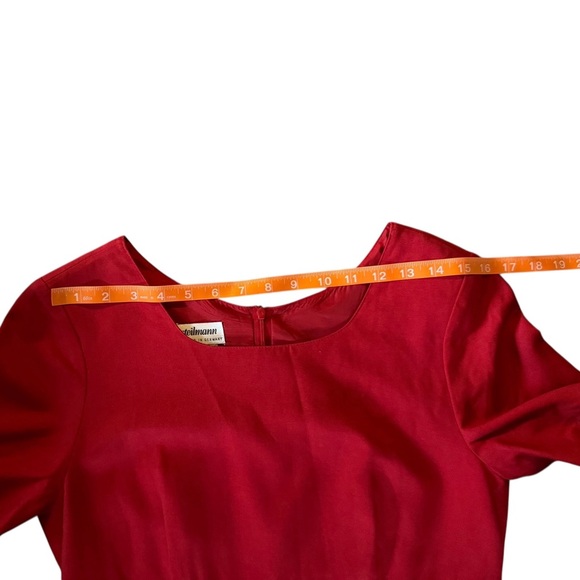 Steilmann Red Wool-Blend Midi Sheath Dress (US 6) - Picture 15 of 15